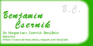 benjamin csernik business card